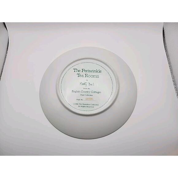 THE PERIWINKLE TEA ROOMS Plate English Country Cottages Marty Bell 1990 #3078G - Picture 2 of 8